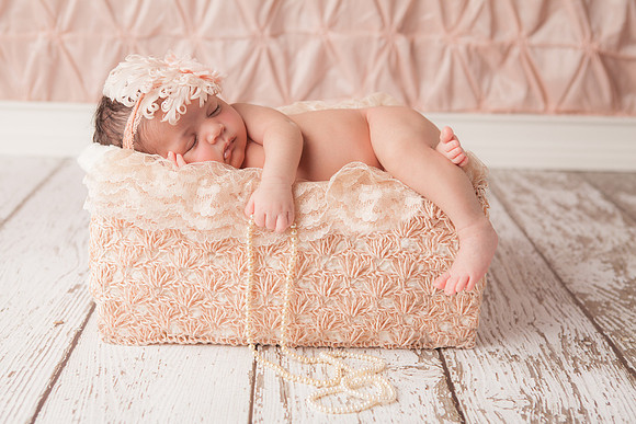 pink pearls newborn portraits